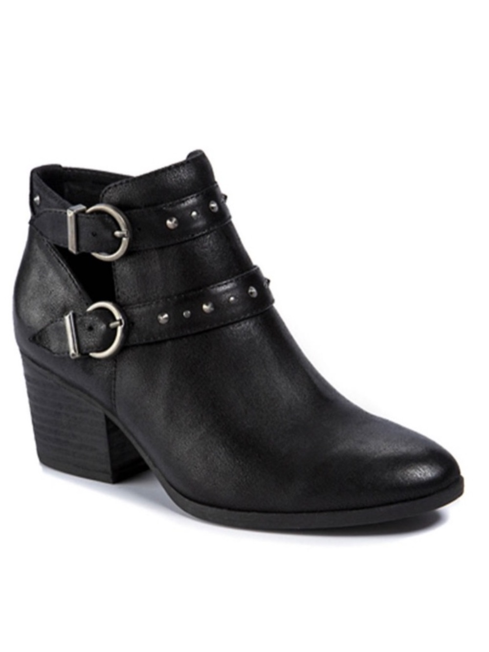 Bare Traps Black Ankle Buckle Heeled Booties